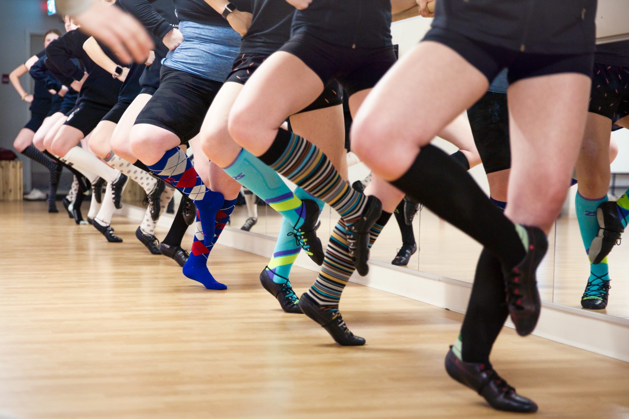 Highland Dance Class. Barre work